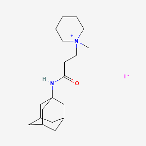 molecular formula C19H33IN2O B14695183 1-(2-(1-Adamantylcarbamoyl)ethyl)-1-methylpiperidinium iodide CAS No. 25517-18-4