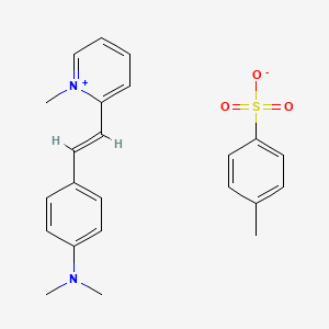 molecular formula C23H26N2O3S B14695202 N,N-dimethyl-4-[(E)-2-(1-methylpyridin-1-ium-2-yl)ethenyl]aniline;4-methylbenzenesulfonate CAS No. 1246473-83-5