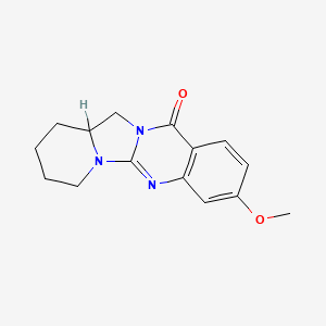 molecular formula C15H17N3O2 B14695238 6-methoxy-1,9,11-triazatetracyclo[8.7.0.03,8.011,16]heptadeca-3(8),4,6,9-tetraen-2-one CAS No. 33852-19-6