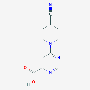 molecular formula C11H12N4O2 B1469530 6-(4-氰基哌啶-1-基)嘧啶-4-羧酸 CAS No. 1097255-80-5
