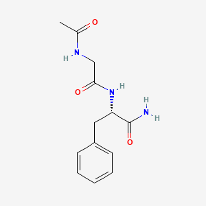 molecular formula C13H17N3O3 B14695311 L-Phenylalaninamide, N-acetylglycyl- CAS No. 34017-16-8