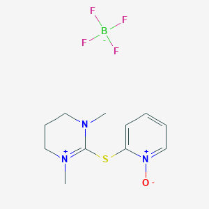 molecular formula C11H16BF4N3OS B1469533 2-(1,3-Dimethyl-3,4,5,6-tetrahydropyrimidin-1-ium-2-ylthio)pyridine N-oxide tetrafluoroborate CAS No. 367252-09-3