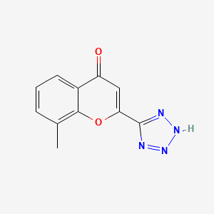 4H-1-Benzopyran-4-one, 8-methyl-2-(1H-tetrazol-5-yl)-