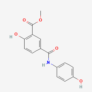 Benzoic acid, 2-hydroxy-5-(((4-hydroxyphenyl)amino)carbonyl)-, methyl ester