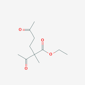 molecular formula C11H18O4 B14695406 Ethyl 2-acetyl-2-methyl-5-oxohexanoate 