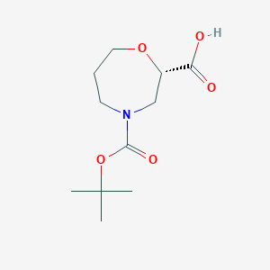 molecular formula C11H19NO5 B1469541 (S)-4-(Tert-butoxycarbonyl)-1,4-oxazepane-2-carboxylic acid CAS No. 1273567-44-4