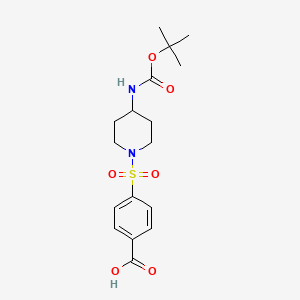 molecular formula C17H24N2O6S B1469544 4-(4-叔丁氧羰基氨基哌啶-1-磺酰基)苯甲酸 CAS No. 1251465-28-7