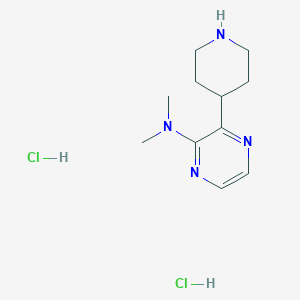 molecular formula C11H20Cl2N4 B1469545 二甲基-(3-哌啶-4-基-吡嗪-2-基)-胺二盐酸盐 CAS No. 1361116-10-0