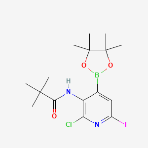 molecular formula C16H23BClIN2O3 B1469547 N-(2-氯-6-碘-4-(4,4,5,5-四甲基-1,3,2-二氧杂硼环-2-基)吡啶-3-基)叔丁酰胺 CAS No. 1357387-98-4
