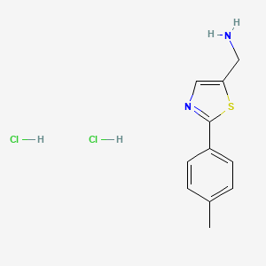 molecular formula C11H14Cl2N2S B1469548 {[2-(4-甲基苯基)-1,3-噻唑-5-基]甲基}胺二盐酸盐 CAS No. 1401425-34-0
