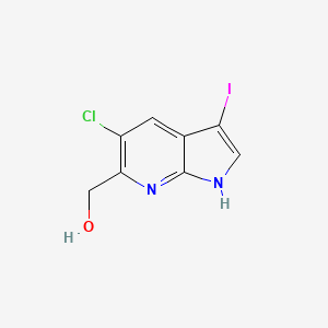molecular formula C8H6ClIN2O B1469557 (5-氯-3-碘-1H-吡咯并[2,3-b]吡啶-6-基)甲醇 CAS No. 1346447-28-6