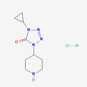 molecular formula C9H16ClN5O B1469562 1-环丙基-4-哌啶-4-基-1,4-二氢四唑-5-酮盐酸盐 CAS No. 1361111-57-0