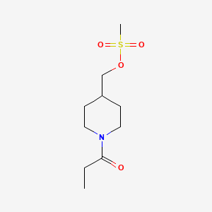 molecular formula C10H19NO4S B1469567 甲磺酸 1-丙酰基-哌啶-4-基甲酯 CAS No. 1357353-59-3