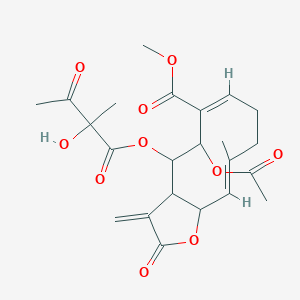 methyl (6E,10E)-5-acetyloxy-4-(2-hydroxy-2-methyl-3-oxobutanoyl)oxy-10-methyl-3-methylidene-2-oxo-3a,4,5,8,9,11a-hexahydrocyclodeca[b]furan-6-carboxylate