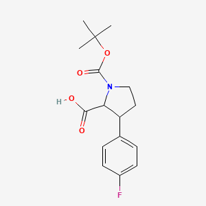 molecular formula C16H20FNO4 B1469587 1-(tert-Butoxycarbonyl)-3-(4-fluorophenyl)proline CAS No. 1822537-16-5
