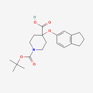 1-(tert-Butoxycarbonyl)-4-(2,3-dihydro-1H-inden-5-yloxy)-4-piperidinecarboxylic acid