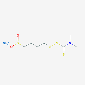 molecular formula C7H14NNaO2S4 B14695930 Sodium 4-[(dimethylcarbamothioyl)disulfanyl]butane-1-sulfinate CAS No. 33286-57-6