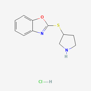 B1469621 2-(Pyrrolidin-3-ylthio)benzo[d]oxazole hydrochloride CAS No. 1420801-20-2