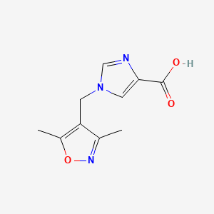 molecular formula C10H11N3O3 B1469633 1-[(3,5-二甲基-1,2-恶唑-4-基)甲基]-1H-咪唑-4-羧酸 CAS No. 1239728-84-7