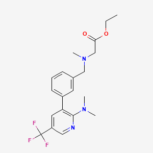 B1469638 {[3-(2-Dimethylamino-5-trifluoromethyl-pyridin-3-yl)-benzyl]-methyl-amino}-acetic acid ethyl ester CAS No. 1311278-96-2