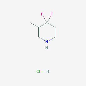 molecular formula C6H12ClF2N B1469640 4,4-二氟-3-甲基哌啶盐酸盐 CAS No. 1434141-99-7