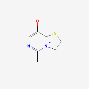 molecular formula C7H8N2OS B14696506 Thiazolo(3,2-c)pyrimidin-4-ium, 2,3-dihydro-8-hydroxy-5-methyl-, hydroxide, inner salt CAS No. 24614-07-1