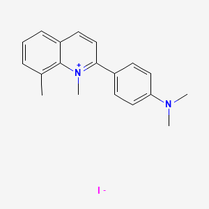 molecular formula C19H21IN2 B14696511 2-(p-(Dimethylamino)phenyl)-1,8-dimethylquinolinium iodide CAS No. 25413-46-1