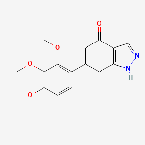 molecular formula C16H18N2O4 B1469655 6-(2,3,4-trimethoxyphenyl)-1,5,6,7-tetrahydro-4H-indazol-4-one CAS No. 1428139-34-7