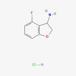 molecular formula C8H9ClFNO B1469662 4-氟-2,3-二氢-1-苯并呋喃-3-胺盐酸盐 CAS No. 1384265-54-6