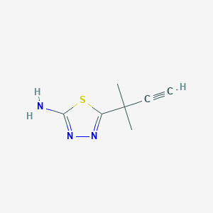 molecular formula C7H9N3S B1469682 5-(2-Methylbut-3-yn-2-yl)-1,3,4-thiadiazol-2-amine CAS No. 97987-64-9