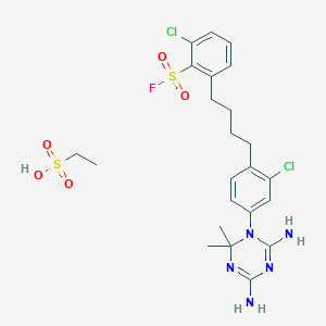 2-Chloro-6-[4-[2-chloro-4-(4,6-diamino-2,2-dimethyl-1,3,5-triazin-1-yl)phenyl]butyl]benzenesulfonyl fluoride;ethanesulfonic acid