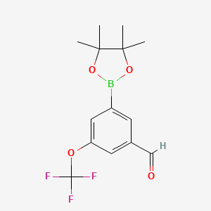 B1469704 3-(4,4,5,5-Tetramethyl-1,3,2-dioxaborolan-2-yl)-5-(trifluoromethoxy)benzaldehyde CAS No. 1112209-48-9