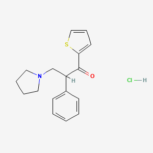 Pyrrolidine, 1-(3-oxo-2-phenyl-3-(2-thienyl)propyl)-, hydrochloride