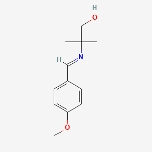 molecular formula C12H17NO2 B14697122 2-{(E)-[(4-Methoxyphenyl)methylidene]amino}-2-methylpropan-1-ol CAS No. 25458-06-4