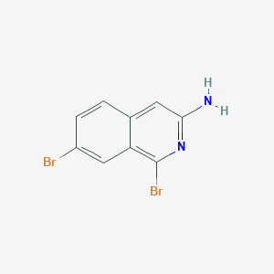 molecular formula C9H6Br2N2 B1469714 1,7-Dibromoisoquinolin-3-amine CAS No. 925672-86-2