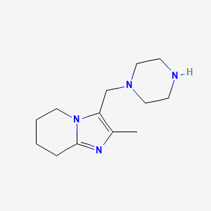 molecular formula C13H22N4 B1469715 1-({2-methyl-5H,6H,7H,8H-imidazo[1,2-a]pyridin-3-yl}methyl)piperazine CAS No. 1427380-25-3