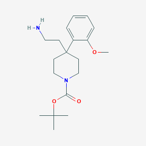 molecular formula C19H30N2O3 B1469718 tert-Butyl 4-(2-aminoethyl)-4-(2-methoxyphenyl)-1-piperidinecarboxylate CAS No. 2203843-05-2