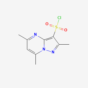 molecular formula C9H10ClN3O2S B1469719 2,5,7-Trimethylpyrazolo[1,5-a]pyrimidine-3-sulfonyl chloride CAS No. 1823313-27-4