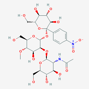 molecular formula C27H40N2O18 B146972 4-硝基苯基 O-(2-乙酰氨基-2-脱氧葡萄糖吡喃糖基)-(1-2)-O-(4-O-甲基甘露糖吡喃糖基)-(1-6)-葡萄糖吡喃糖苷 CAS No. 131089-46-8