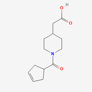 molecular formula C13H19NO3 B1469720 2-[1-(Cyclopent-3-ene-1-carbonyl)piperidin-4-yl]acetic acid CAS No. 1444581-63-8
