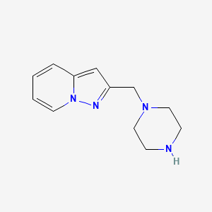 molecular formula C12H16N4 B1469723 2-(Piperazin-1-ylmethyl)pyrazolo[1,5-a]pyridine CAS No. 1428233-40-2
