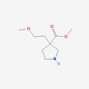 molecular formula C9H17NO3 B1469724 Methyl 3-(2-methoxyethyl)pyrrolidine-3-carboxylate CAS No. 1384510-52-4