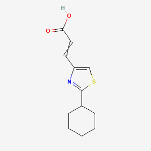 molecular formula C12H15NO2S B14697403 3-(2-Cyclohexyl-1,3-thiazol-4-yl)prop-2-enoic acid CAS No. 24087-90-9