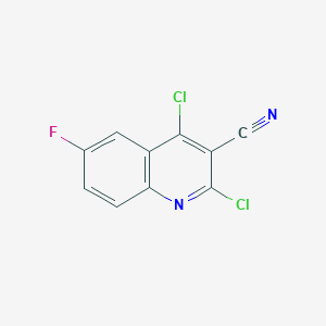 molecular formula C10H3Cl2FN2 B1469745 2,4-Dichloro-6-fluoroquinoline-3-carbonitrile CAS No. 881313-89-9