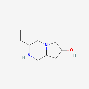 molecular formula C9H18N2O B1469748 3-Ethyloctahydropyrrolo[1,2-a]pyrazin-7-ol CAS No. 1822444-74-5