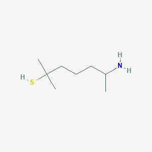 molecular formula C8H19NS B14697491 6-Amino-2-methylheptane-2-thiol CAS No. 32765-43-8