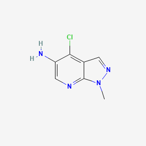 molecular formula C7H7ClN4 B1469754 4-Chloro-1-methyl-1H-pyrazolo[3,4-B]pyridin-5-amine CAS No. 1363405-82-6