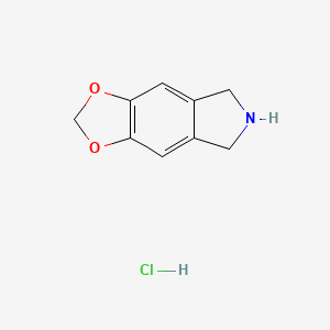molecular formula C9H10ClNO2 B1469755 6,7-二氢-5H-[1,3]二氧杂环[4,5-f]异吲哚盐酸盐 CAS No. 1255099-33-2