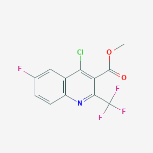 molecular formula C12H6ClF4NO2 B1469767 Methyl 4-chloro-6-fluoro-2-(trifluoromethyl)quinoline-3-carboxylate CAS No. 1384264-64-5