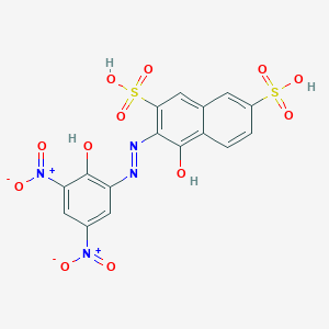 molecular formula C16H10N4O12S2 B14697682 3-[2-(2-Hydroxy-3,5-dinitrophenyl)hydrazinylidene]-4-oxo-3,4-dihydronaphthalene-2,7-disulfonic acid CAS No. 27991-09-9